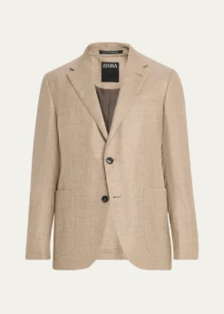 ZEGNAMen's Patch-Pocket Melange Single-Breasted Sport Coat