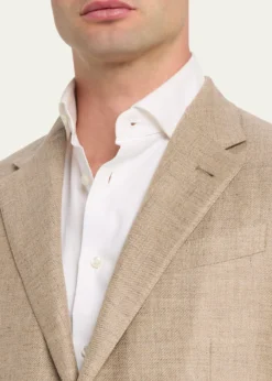 ZEGNAMen's Patch-Pocket Melange Single-Breasted Sport Coat