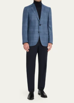 ZEGNAMen's Plaid Cashmere and Silk Single-Breasted Sport Coat
