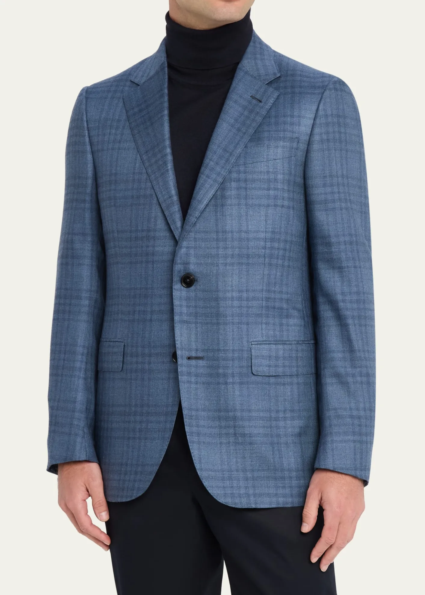 ZEGNAMen's Plaid Cashmere and Silk Single-Breasted Sport Coat