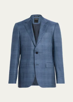 ZEGNAMen's Plaid Cashmere and Silk Single-Breasted Sport Coat
