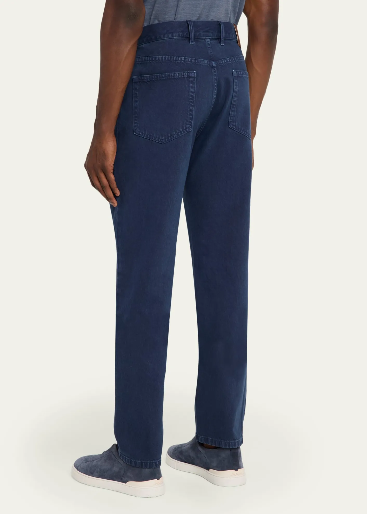 ZEGNAMen's Pure Cotton Slim Fit Five-Pocket Jeans