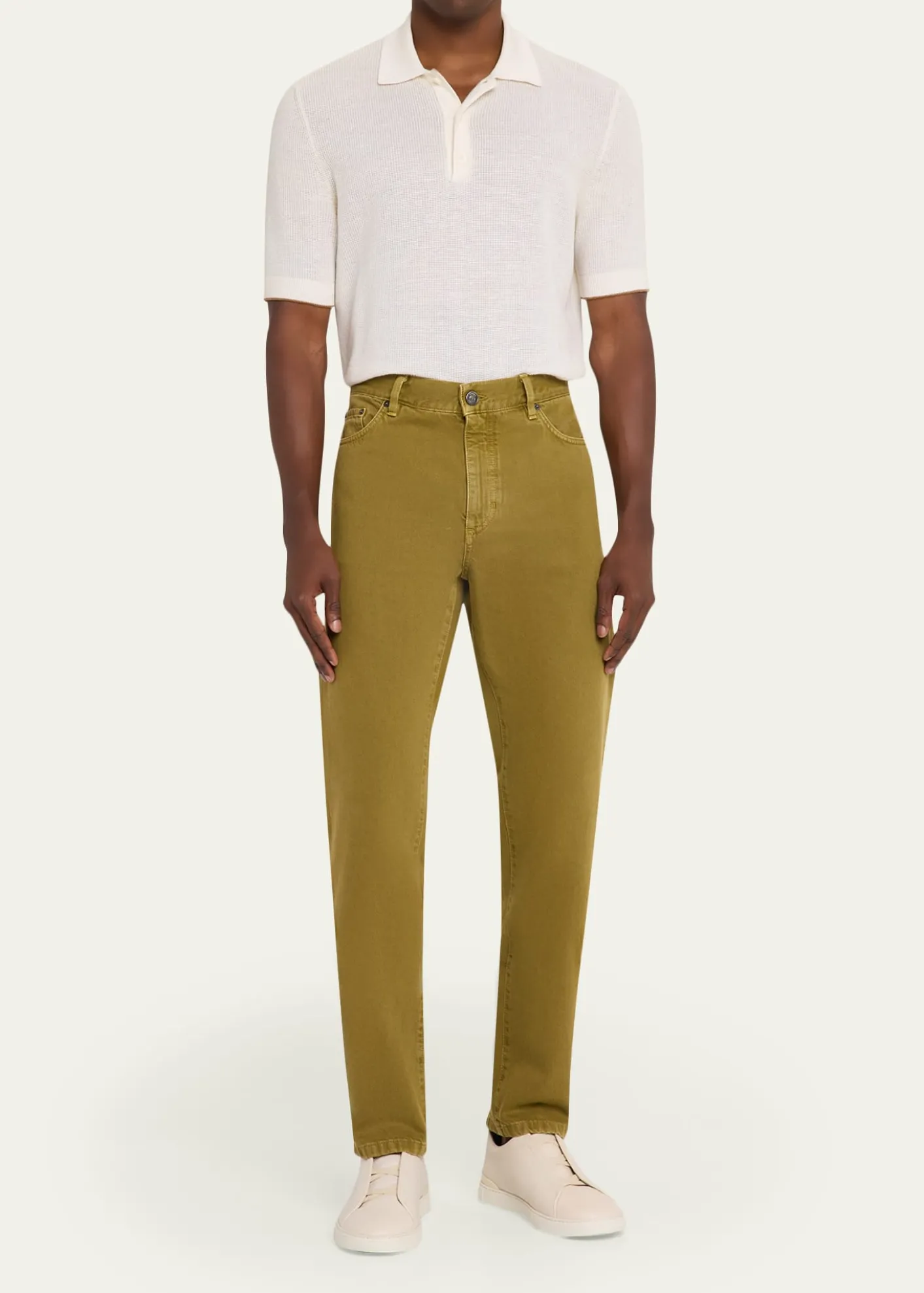ZEGNAMen's Roccia Pure Cotton Slim-Fit Pants