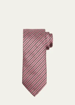 ZEGNAMen's Satin Diagonal Stripe Silk Tie