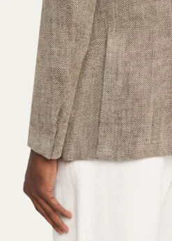 ZEGNAMen's Silk and Linen Herringbone Single-Breasted Sport Coat