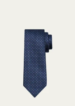 ZEGNAMen's Small Squares Mulberry Silk Jacquard Tie