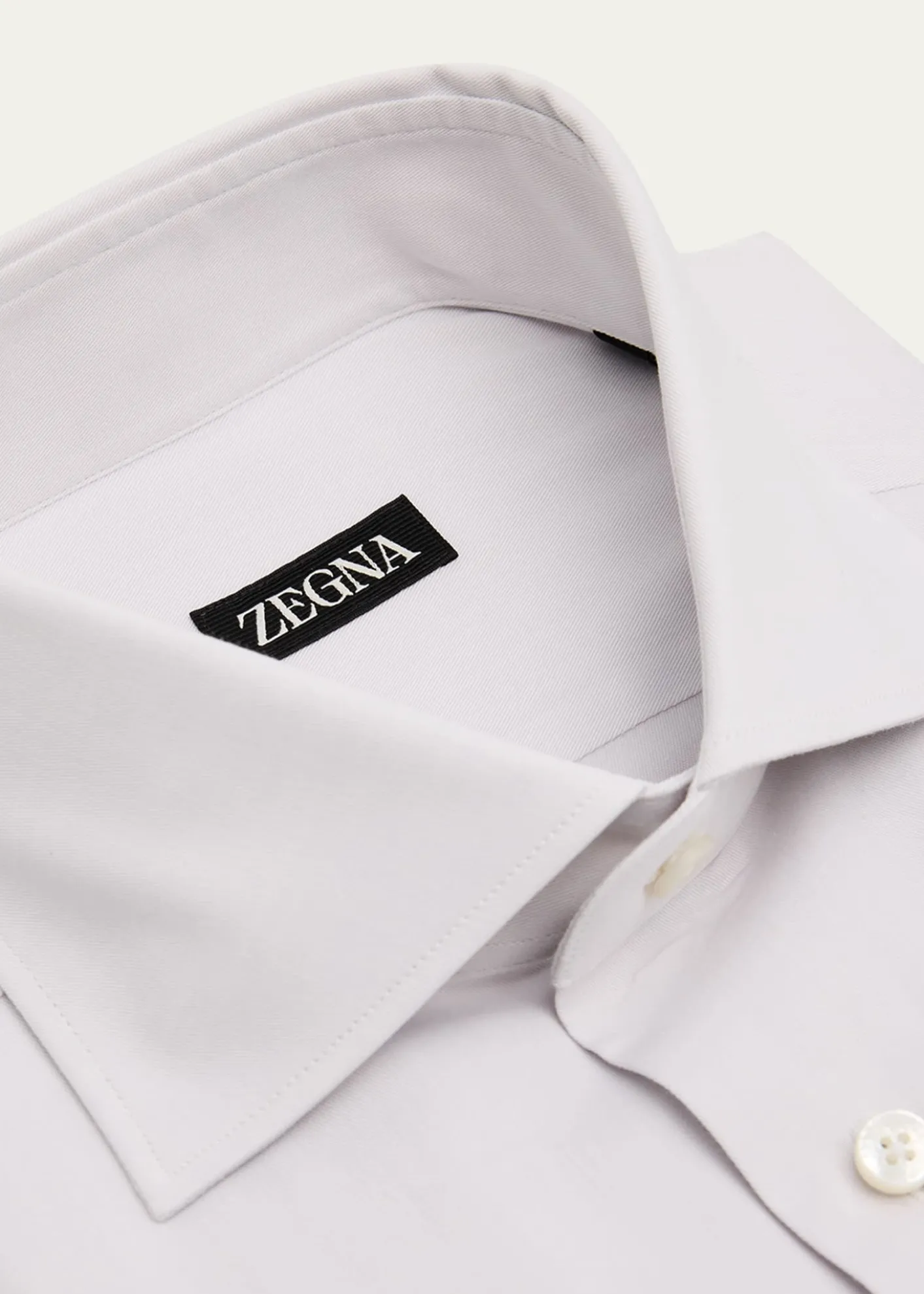 ZEGNAMen's Solid Cotton Twill Dress Shirt