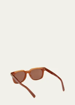ZEGNAMen's Square Acetate Sunglasses