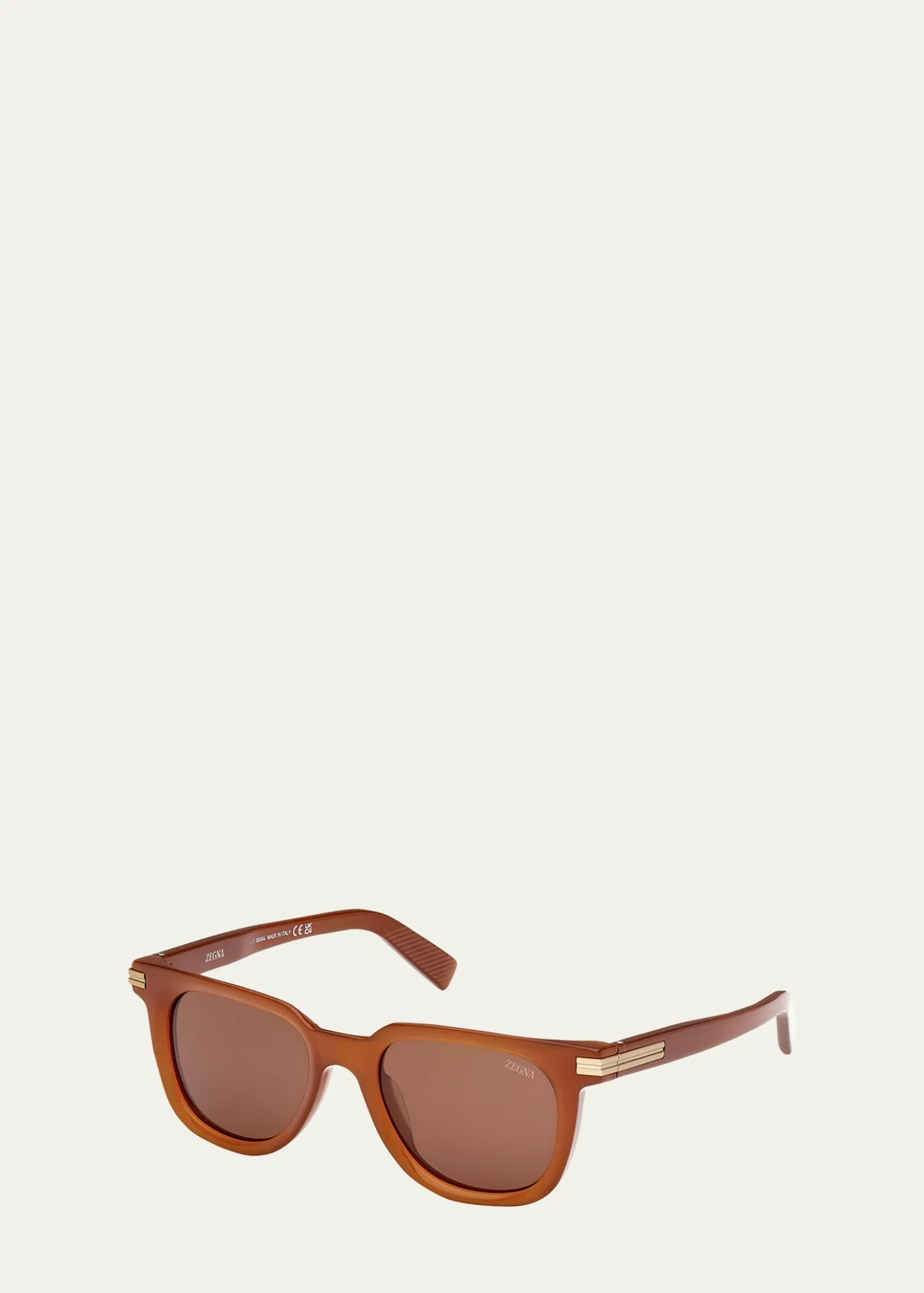 ZEGNAMen's Square Acetate Sunglasses