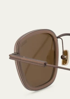 ZEGNAMen's Square Titanium Sunglasses