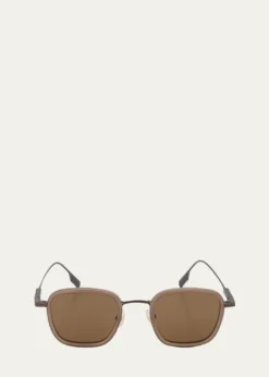 ZEGNAMen's Square Titanium Sunglasses