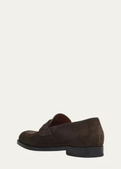 ZEGNAMen's Suede Rubber-Sole Penny Loafers