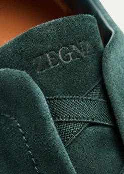 ZEGNAMen's Suede Triple Stitch Slip-On Sneakers