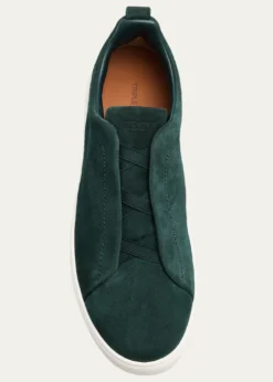 ZEGNAMen's Suede Triple Stitch Slip-On Sneakers