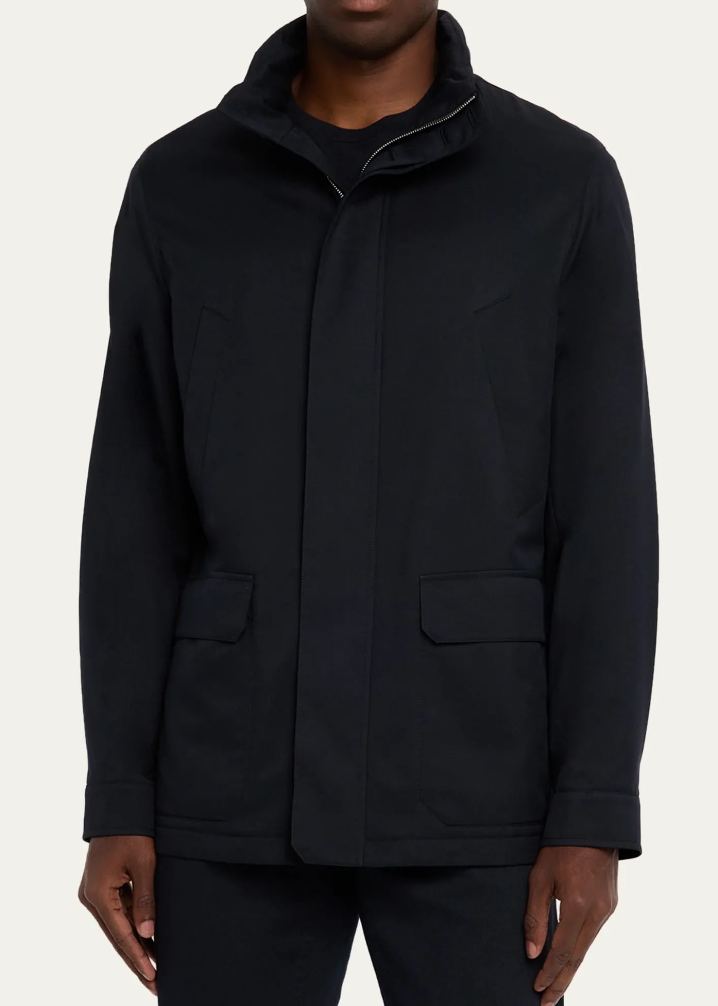 ZEGNAMen's Technical Full-Zip Car Coat