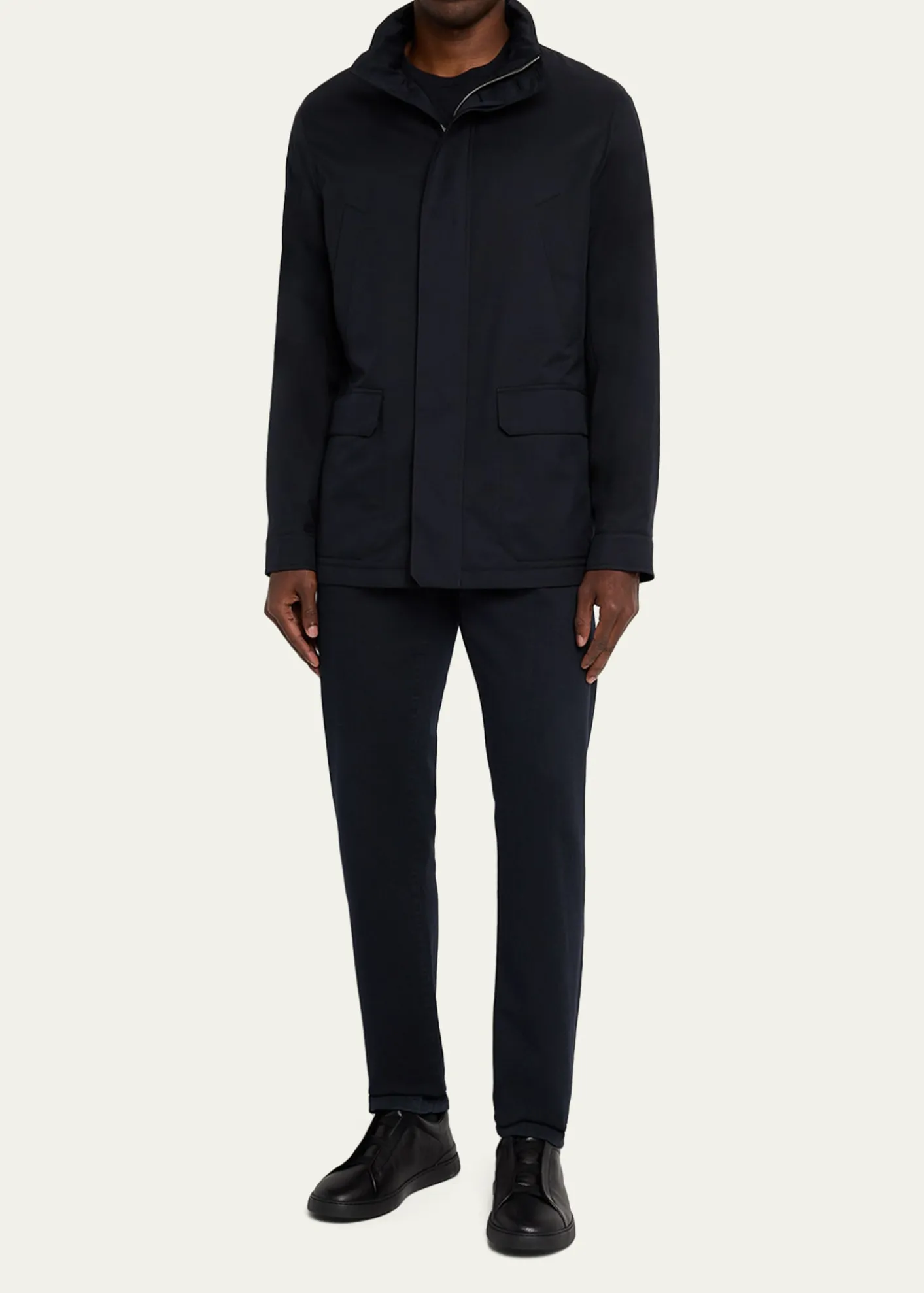 ZEGNAMen's Technical Full-Zip Car Coat