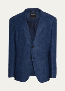 ZEGNAMen's Textured Winter Crossover Blazer