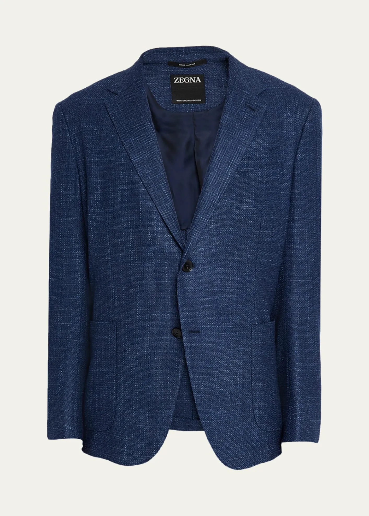 ZEGNAMen's Textured Winter Crossover Blazer