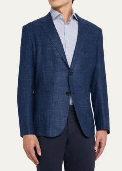 ZEGNAMen's Textured Winter Crossover Blazer