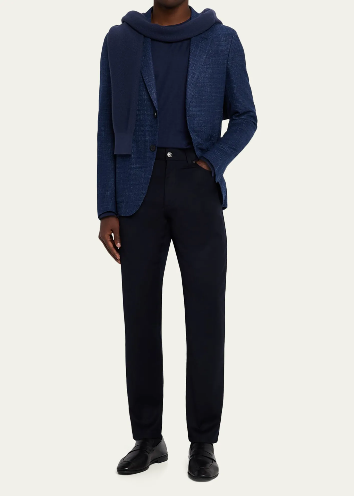 ZEGNAMen's Textured Winter Crossover Blazer