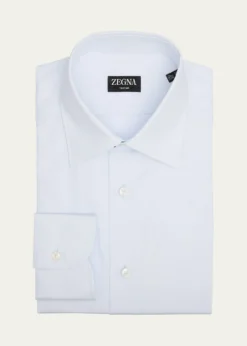 ZEGNAMen's Trecapi Cotton Grid Check Dress Shirt