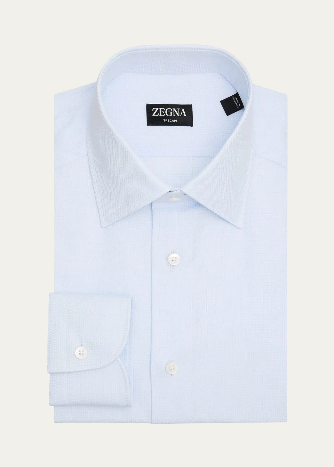 ZEGNAMen's Trecapi Cotton Melange Dress Shirt