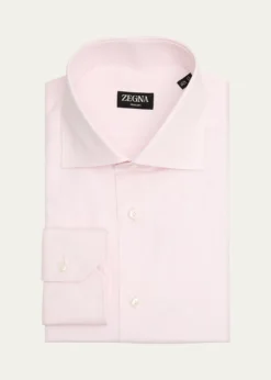 ZEGNAMen's Trecapi Cotton Micro-Structure Dress Shirt