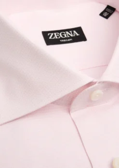 ZEGNAMen's Trecapi Cotton Micro-Structure Dress Shirt