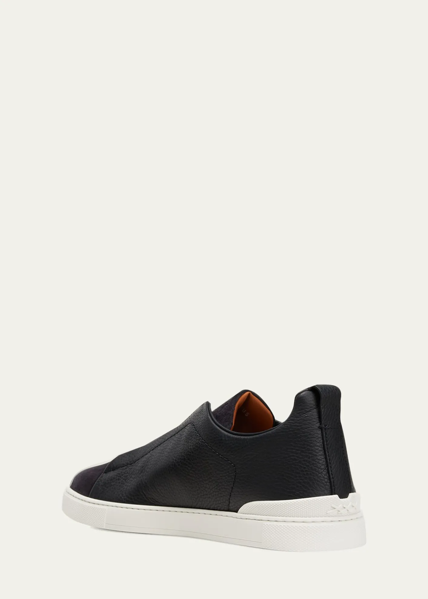 ZEGNAMen's Triple Stitch Leather and Suede Sneakers