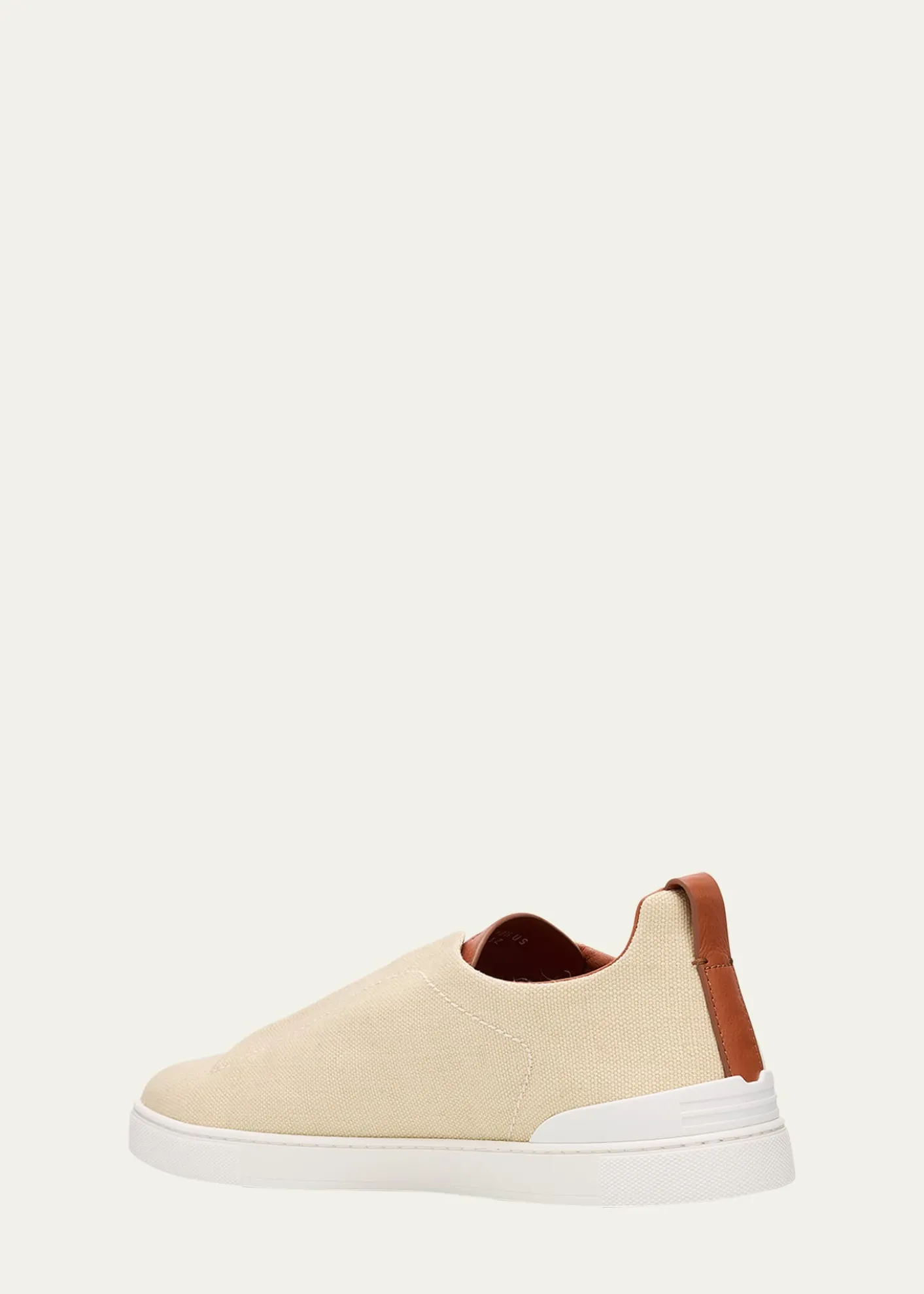 ZEGNAMen's Triple Stitch Linen Slip-On Sneakers