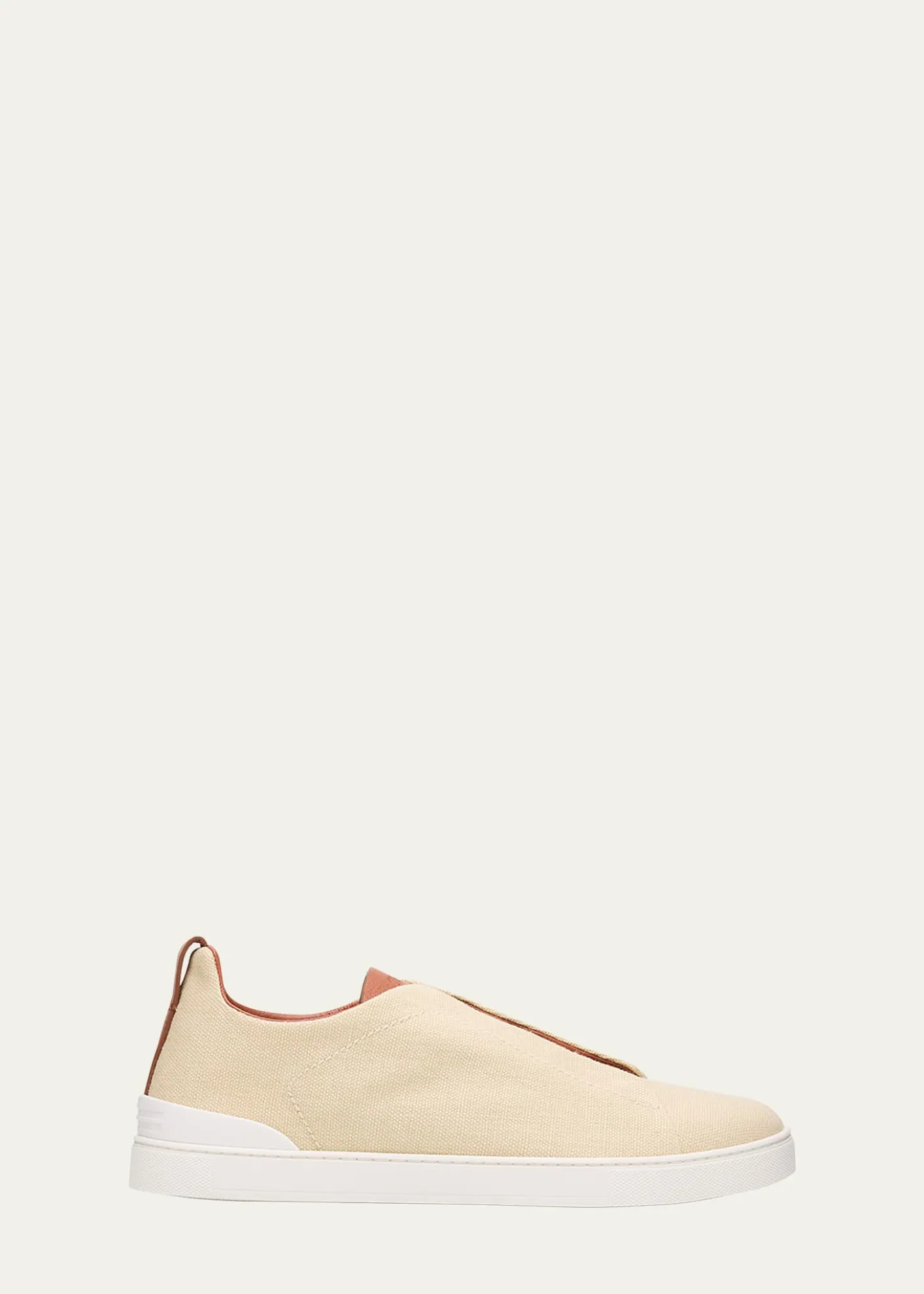 ZEGNAMen's Triple Stitch Linen Slip-On Sneakers