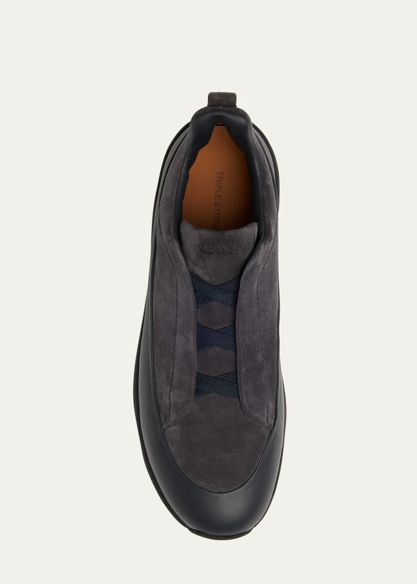 ZEGNAMen's Triple Stitch™ Monte Suede and Leather Slip-On Sneakers