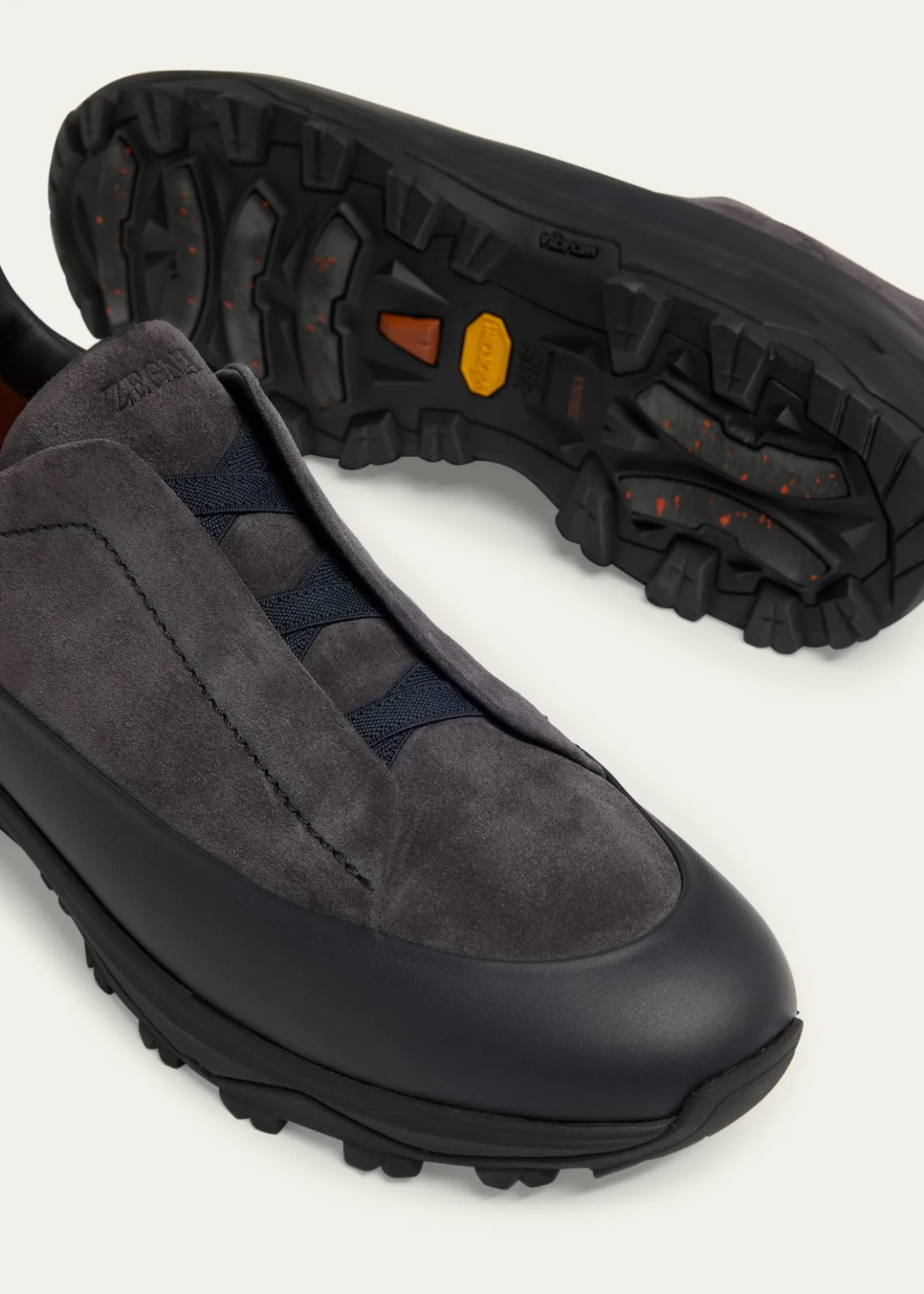 ZEGNAMen's Triple Stitch™ Monte Suede and Leather Slip-On Sneakers