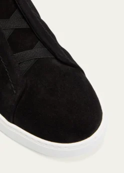 ZEGNAMen's Triple Stitch Suede Sneakers