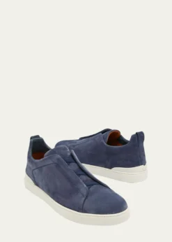 ZEGNAMen's Triple Stitch Suede Sneakers