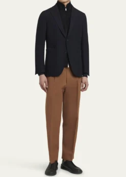 ZEGNAMen's Trofeo Blazer with Suede Bib