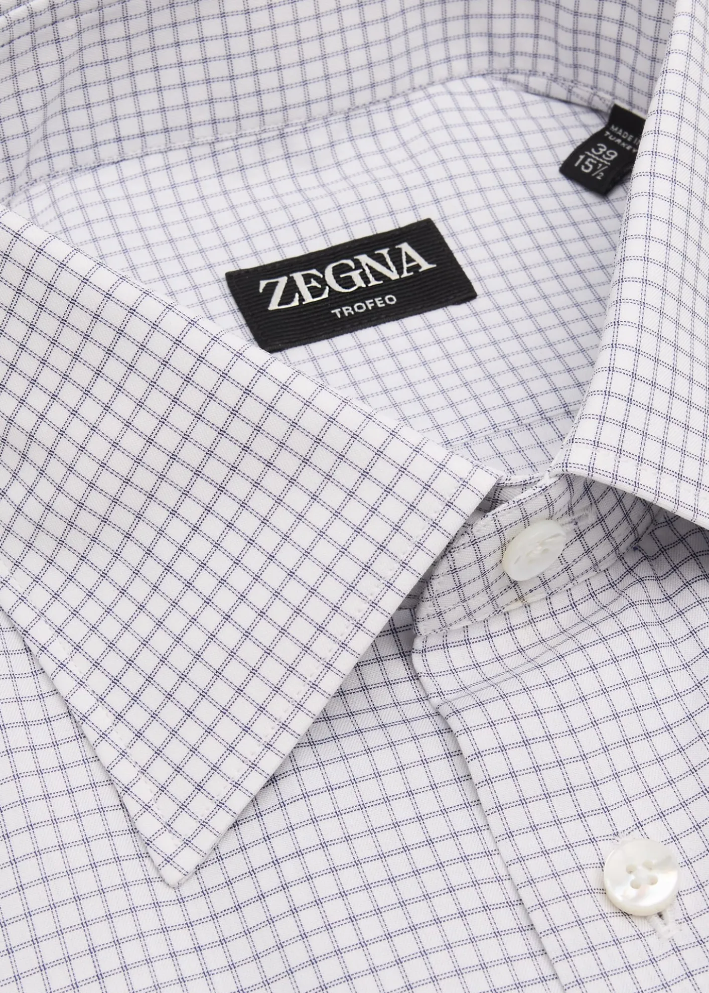 ZEGNAMen's Trofeo Cotton Grid Check Dress Shirt