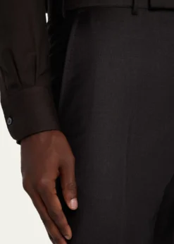 ZEGNAMen's Trofeo Wool Slim Flat-Front Trousers