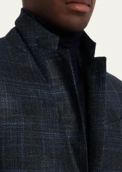 ZEGNAMen's Winter Crossover Check Single-Breasted Sport Coat