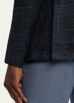 ZEGNAMen's Winter Crossover Check Single-Breasted Sport Coat