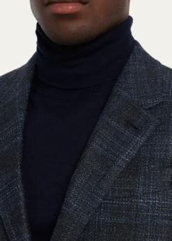 ZEGNAMen's Winter Crossover Check Single-Breasted Sport Coat