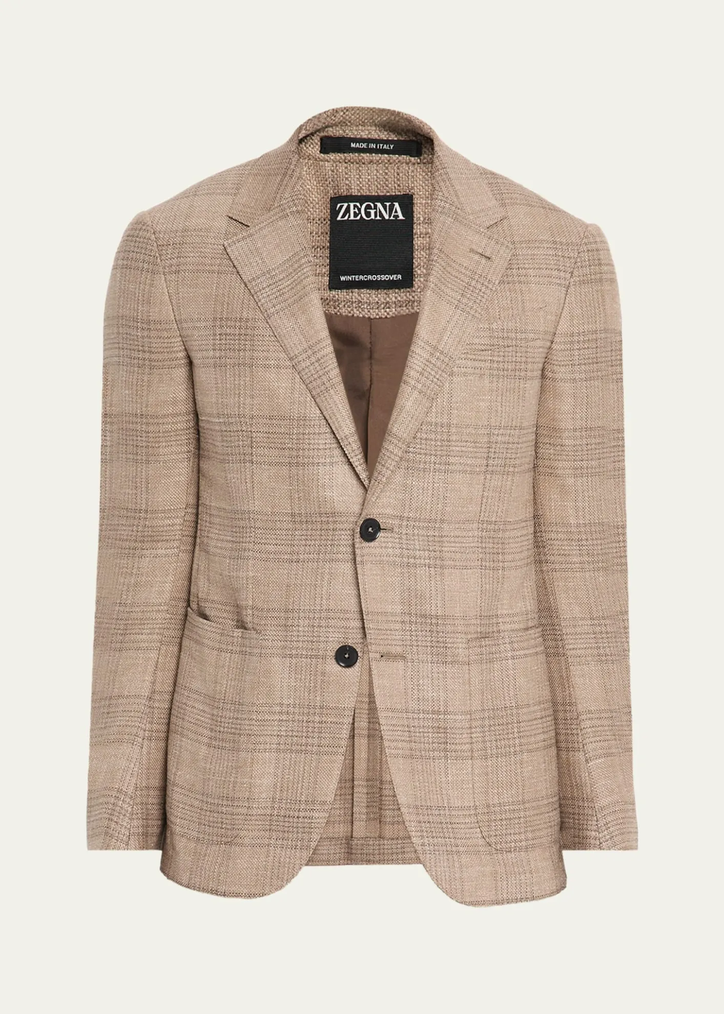ZEGNAMen's Winter Crossover Large Plaid Sport Coat