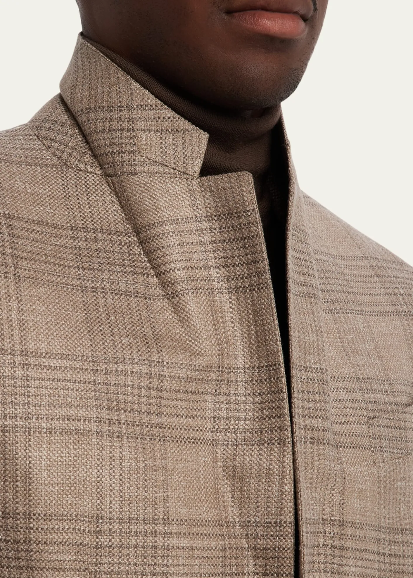 ZEGNAMen's Winter Crossover Large Plaid Sport Coat