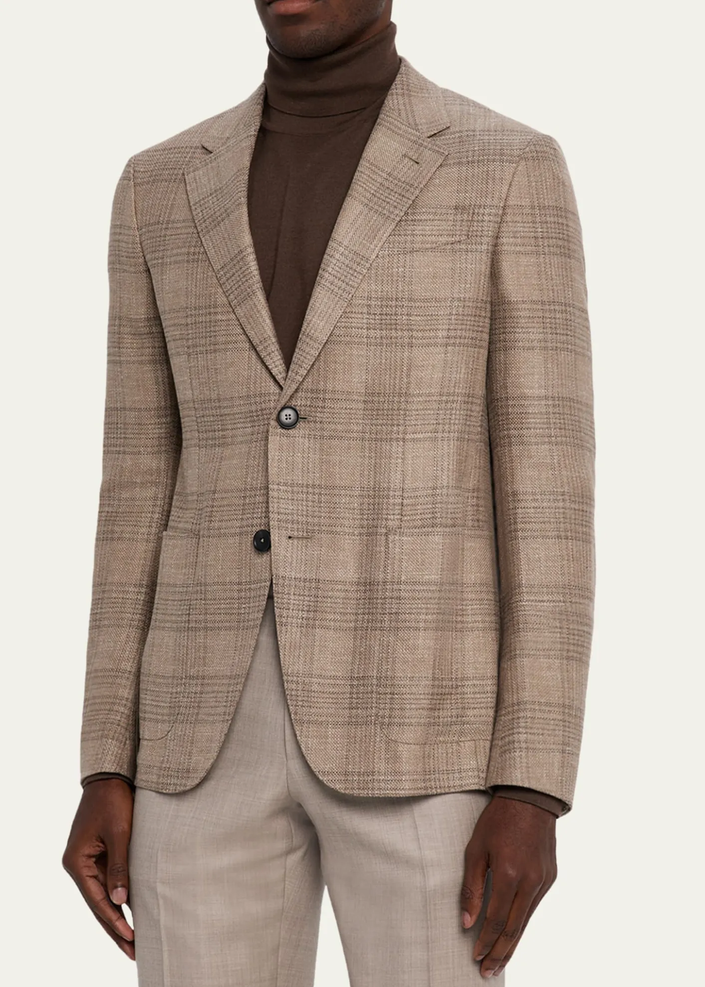 ZEGNAMen's Winter Crossover Large Plaid Sport Coat