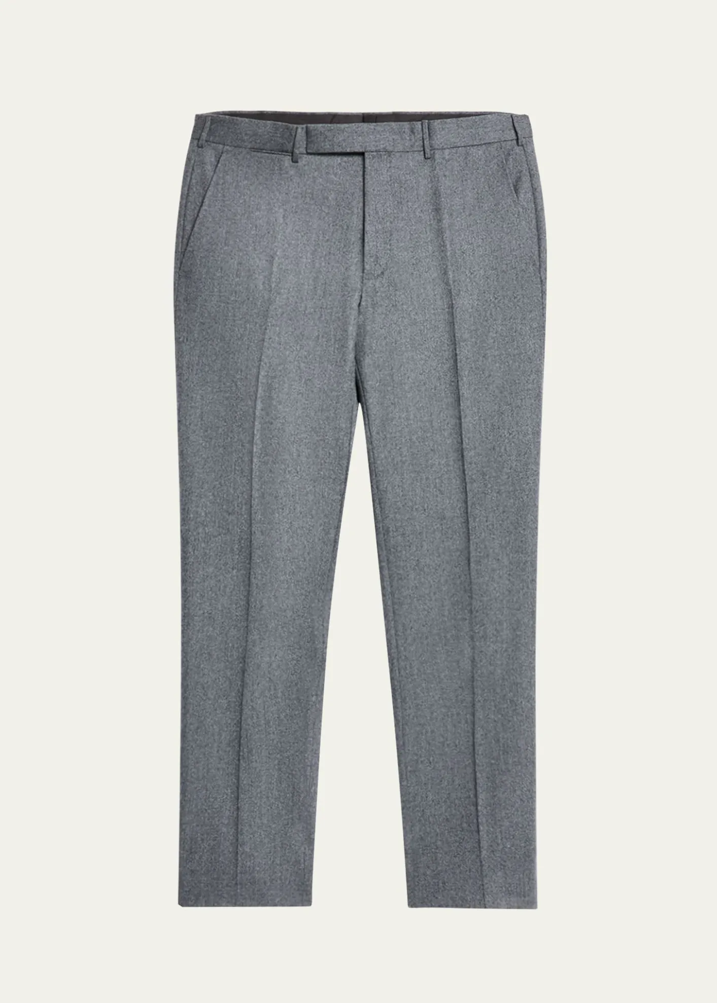 ZEGNAMen's Wool Flannel Flat-Front Trousers