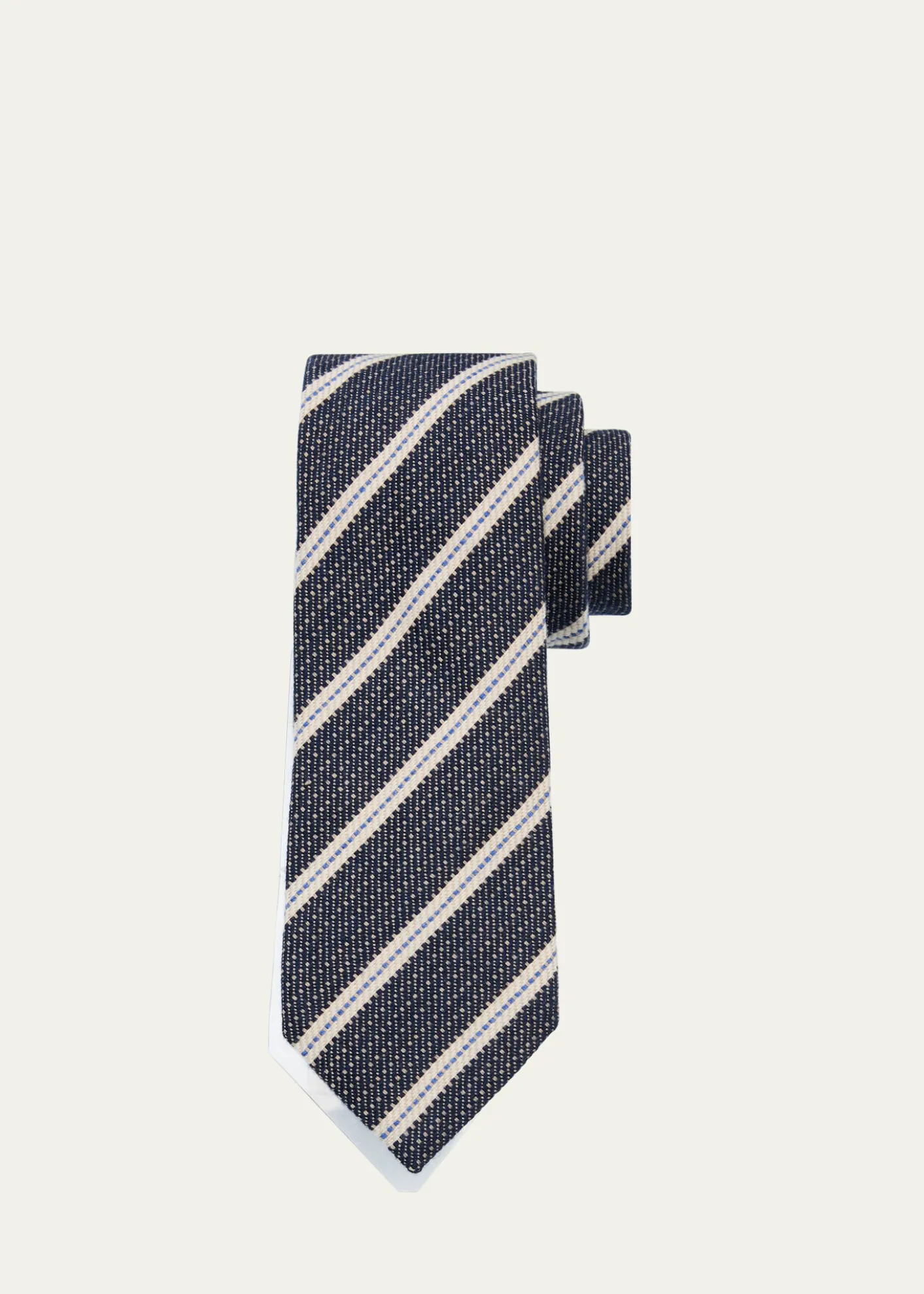 ZEGNAMen's Wool Jacquard Stripe Tie