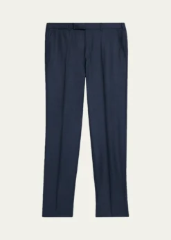 ZEGNAMen's Wool Sharkskin Modern Fit Trousers