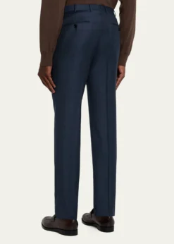 ZEGNAMen's Wool Sharkskin Modern Fit Trousers