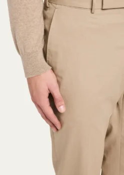 ZEGNAMen's Wool Slim Flat-Front Trousers