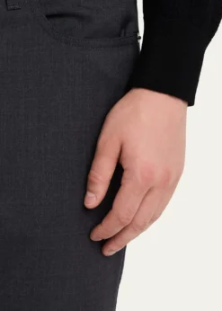 ZEGNAMen's Wool Straight Leg Five-Pocket Pants